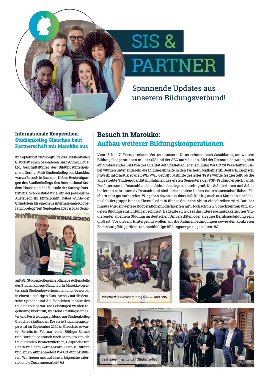 Page 64 of the Saxony International School publication